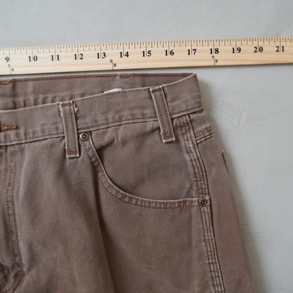 Vintage Dickies Carpenter Pants 34x30 Mens Brown Canvas Duck Workwear Distressed - Picture 7 of 9